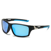 (6 PACK) Wholesale Sunglasses New Arrival Sport Cycling Polarized 2025 - BulkSunglassesWholesale.com - Black Frame Blue Mirrored
